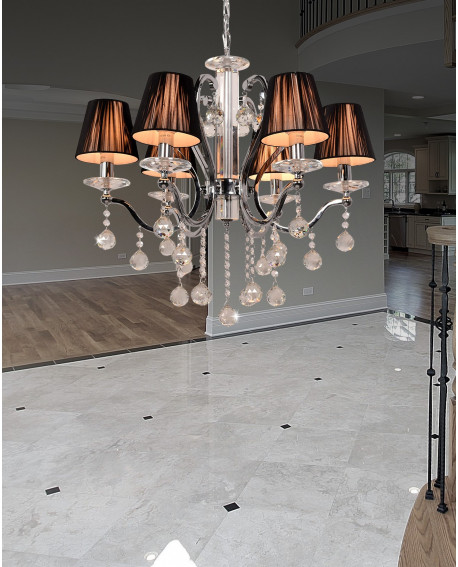 KLASYCZNY ŻYRANDOL KRYSZTAŁOWY CZARNA BELLISICA W6