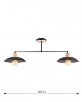 LAMPA SUFITOWA KOBE 2-PUNKTOWA CZARNA EMIBIG