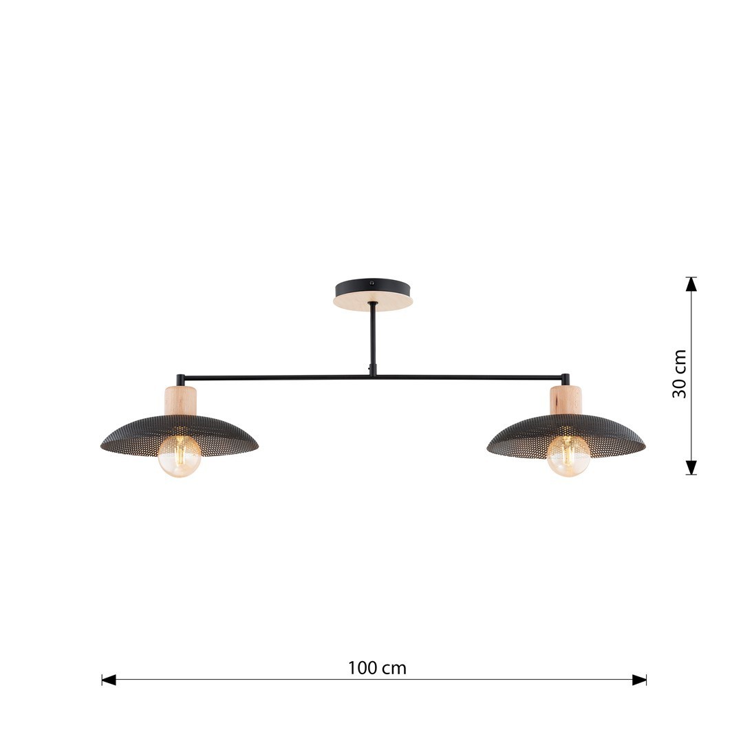 LAMPA SUFITOWA KOBE 2-PUNKTOWA CZARNA EMIBIG