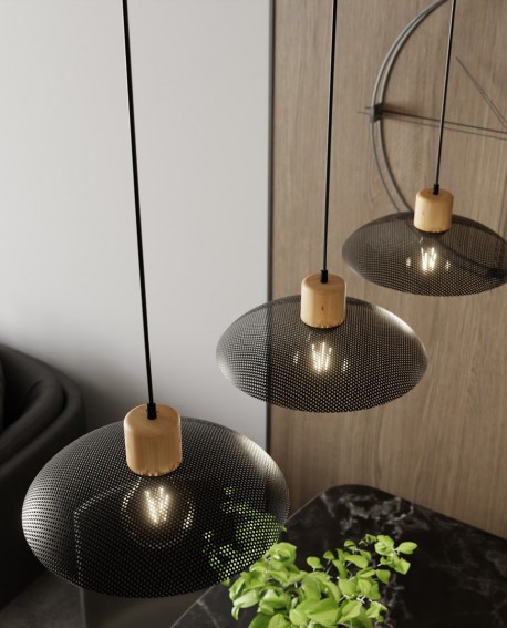 LAMPA WISZĄCA KOBE 3 CZARNA EMIBIG