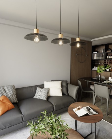 LAMPA WISZĄCA KOBE 3 CZARNA EMIBIG