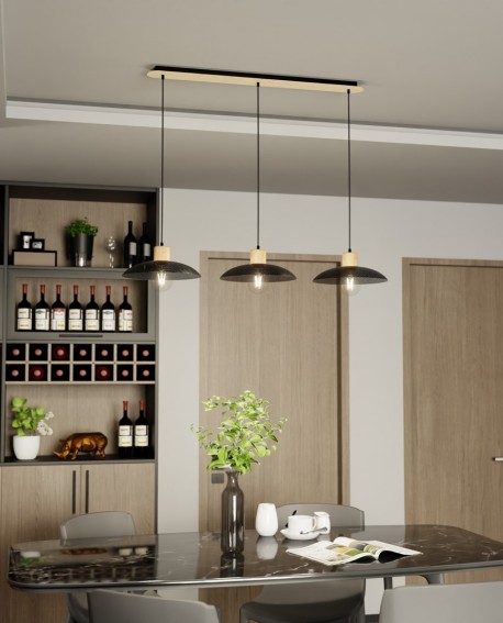 LAMPA WISZĄCA KOBE 3 CZARNA EMIBIG