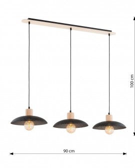 LAMPA WISZĄCA KOBE 3 CZARNA EMIBIG
