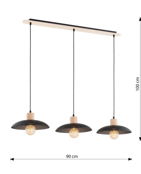 LAMPA WISZĄCA KOBE 3 CZARNA EMIBIG