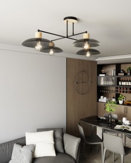 LAMPA SUFITOWA KOBE 4-PUNKTOWA CZARNA EMIBIG