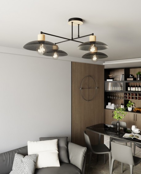 LAMPA SUFITOWA KOBE 4-PUNKTOWA CZARNA EMIBIG