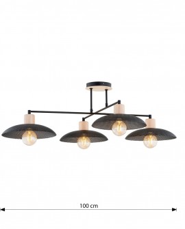 LAMPA SUFITOWA KOBE 4-PUNKTOWA CZARNA EMIBIG