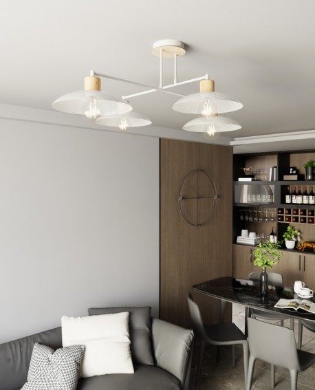 LAMPA SUFITOWA KOBE 4-PUNKTOWA BIAŁA EMIBIG