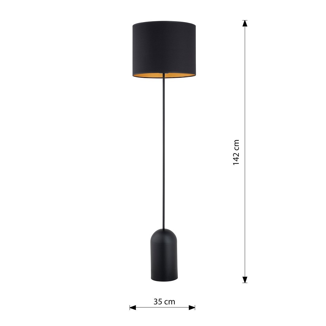 LAMPA PODŁOGOWA STOJĄCA ASPEN LP1 CZARNA/ZŁOTA EMIBIG