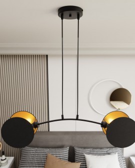 LAMPA WISZĄCA MOTIF 2 CZARNA ZŁOTA EMIBIG