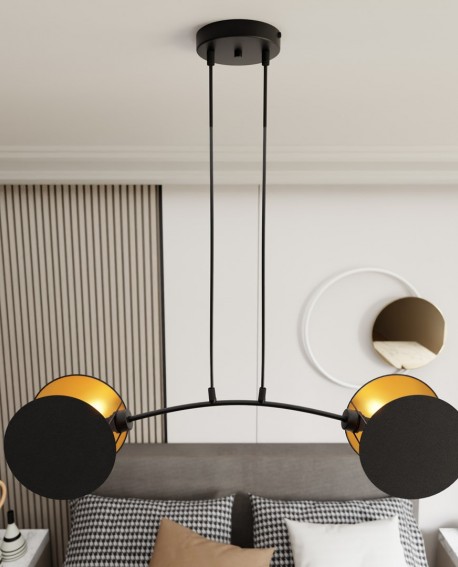 LAMPA WISZĄCA MOTIF 2 CZARNA ZŁOTA EMIBIG