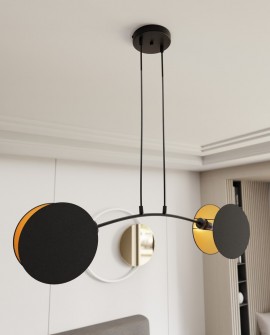 LAMPA WISZĄCA MOTIF 2 CZARNA ZŁOTA EMIBIG