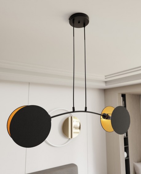 LAMPA WISZĄCA MOTIF 2 CZARNA ZŁOTA EMIBIG