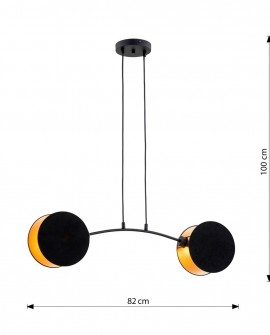 LAMPA WISZĄCA MOTIF 2 CZARNA ZŁOTA EMIBIG