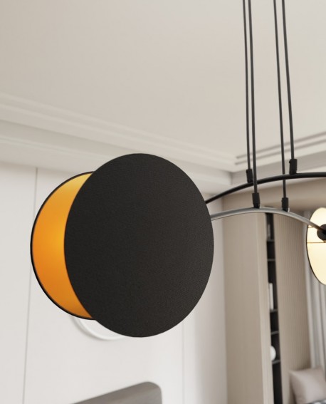 LAMPA WISZĄCA MOTIF 4 CZARNA ZŁOTA EMIBIG