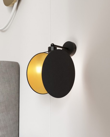 KINKIET LAMPA ŚCIENNA MOTIF K1 CZARNA/ZŁOTA EMIBIG