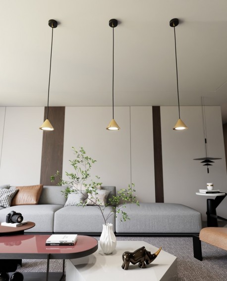 LAMPA WISZĄCA ELIT 1 CZARNA ZŁOTA EMIBIG