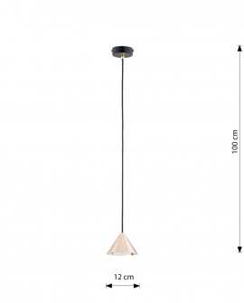 LAMPA WISZĄCA ELIT 1 CZARNA ZŁOTA EMIBIG