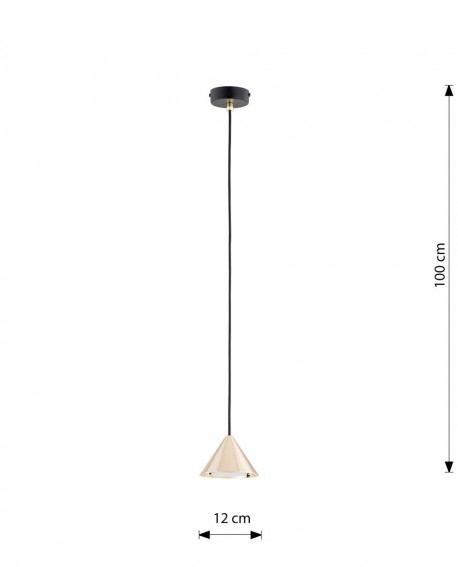 LAMPA WISZĄCA ELIT 1 CZARNA ZŁOTA EMIBIG