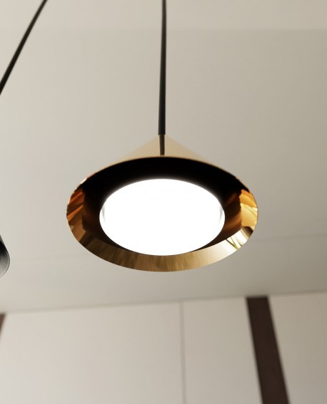 LAMPA WISZĄCA ELIT 4 CZARNA ZŁOTA EMIBIG