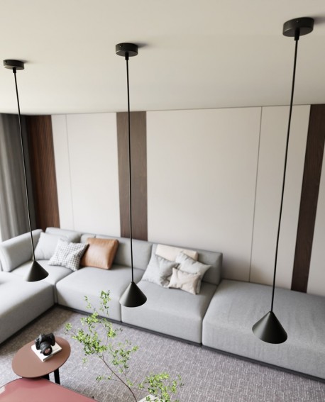 LAMPA WISZĄCA ELIT 1 CZARNA EMIBIG