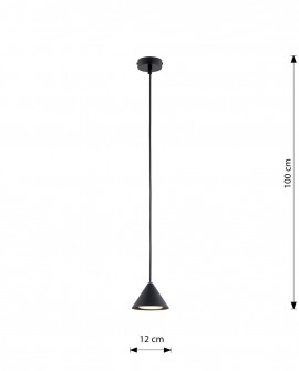 LAMPA WISZĄCA ELIT 1 CZARNA EMIBIG
