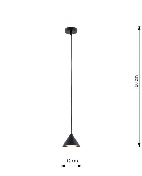 LAMPA WISZĄCA ELIT 1 CZARNA EMIBIG