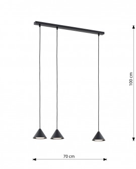 LAMPA WISZĄCA ELIT 3 CZARNA EMIBIG