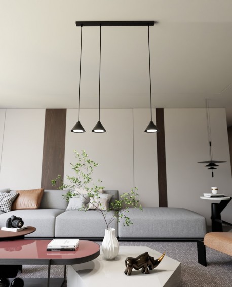 LAMPA WISZĄCA ELIT 3 CZARNA EMIBIG