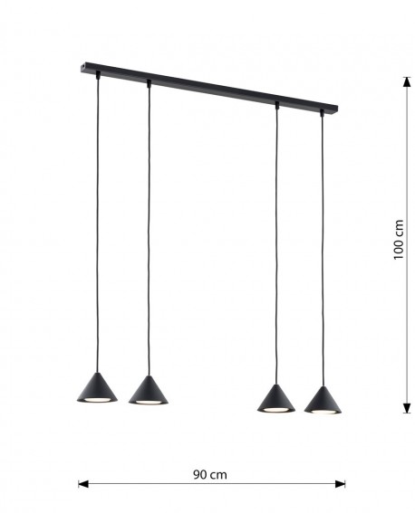 LAMPA WISZĄCA ELIT 4 CZARNA EMIBIG