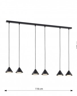 LAMPA WISZĄCA ELIT 6 CZARNA EMIBIG