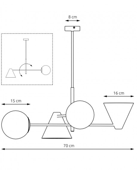 LAMPA HERMES 4 BIAŁA