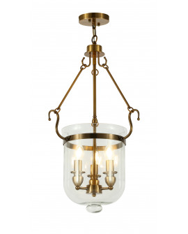 Lampa wisząca złota szczotkowana Leo Lumina Deco na białym tle, eleganckie oświetlenie w klasycznym stylu do salonu