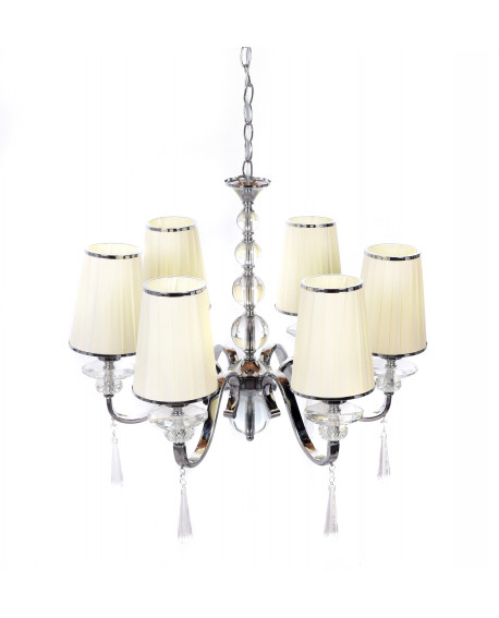 KLASYCZNY ŻYRANDOL KRYSZTAŁOWY KREMOWY FEDERRICA W6