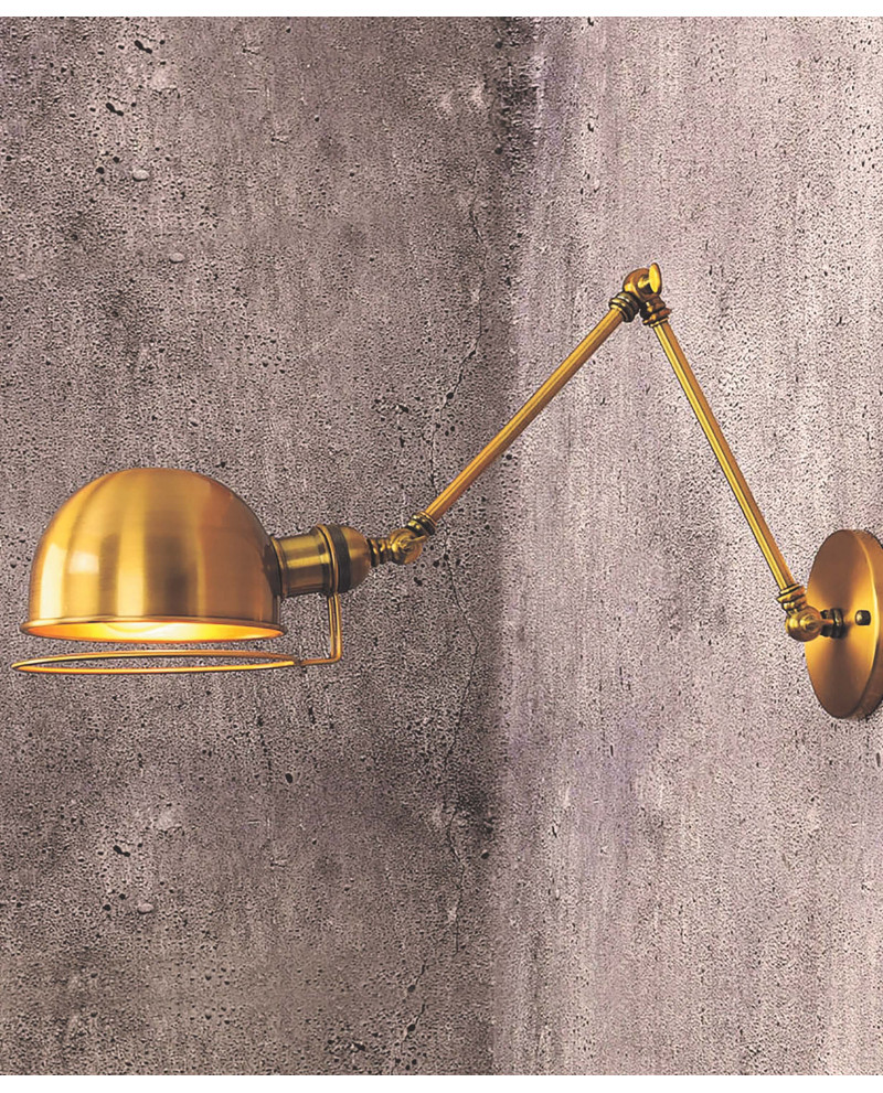 KINKIET LAMPA ŚCIENNA LOFT ZŁOTO SZCZOTKOWANE GLUM W2 LUMINA DECO