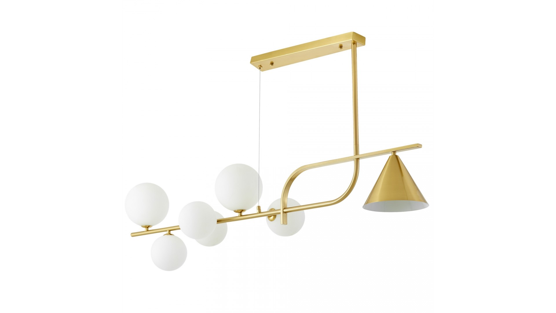 LAMPA WISZĄCA NOWOCZESNA ZŁOTO SZCZOTKOWANE BIAŁA AMADEO W7 LUMINA DECO