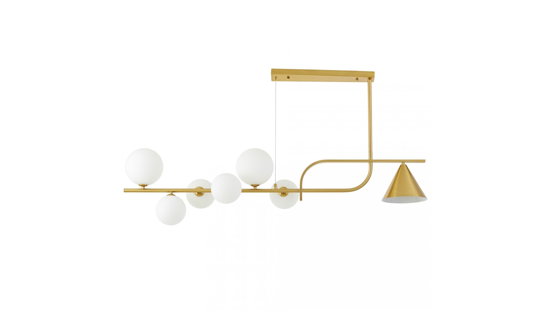 LAMPA WISZĄCA NOWOCZESNA ZŁOTO SZCZOTKOWANE BIAŁA AMADEO W7 LUMINA DECO