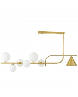 LAMPA WISZĄCA NOWOCZESNA ZŁOTO SZCZOTKOWANE BIAŁA AMADEO W7 LUMINA DECO