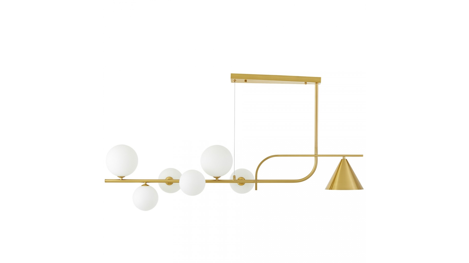 LAMPA WISZĄCA NOWOCZESNA ZŁOTO SZCZOTKOWANE BIAŁA AMADEO W7 LUMINA DECO