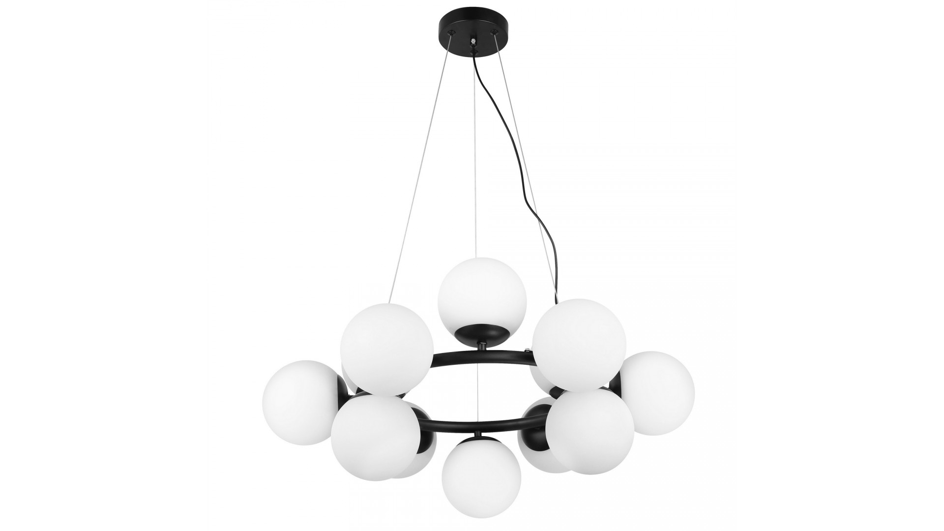 nowoczesna lampa wisząca Lampit model Ledo w kolorze czarnym z 12 punktami świetlnymi 
