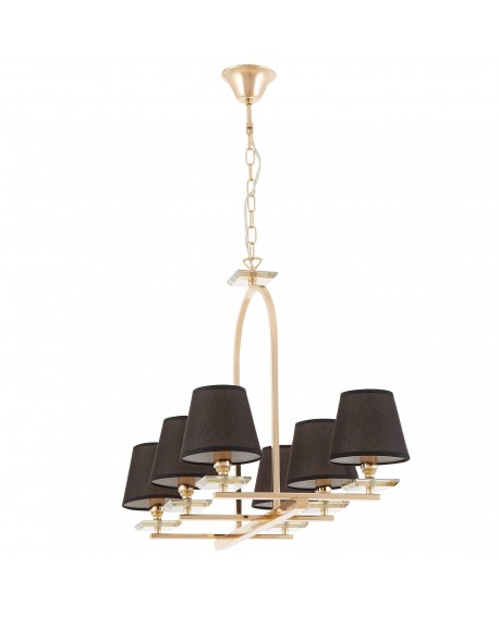 LAMPA WISZĄCA CZARNO-ZŁOTA LIMERA W6 LUMINA DECO