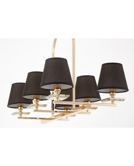LAMPA WISZĄCA CZARNO-ZŁOTA LIMERA W6 LUMINA DECO