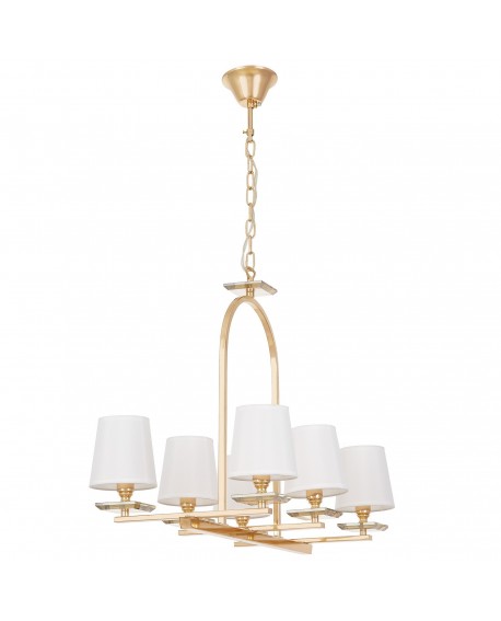 LAMPA WISZĄCA BIAŁO-ZŁOTA LIMERA W6 LUMINA DECO