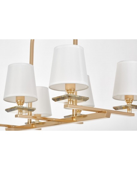 LAMPA WISZĄCA BIAŁO-ZŁOTA LIMERA W6 LUMINA DECO