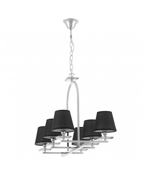 LAMPA WISZĄCA CZARNO-CHROMOWANA LIMERA W6 LUMINA DECO