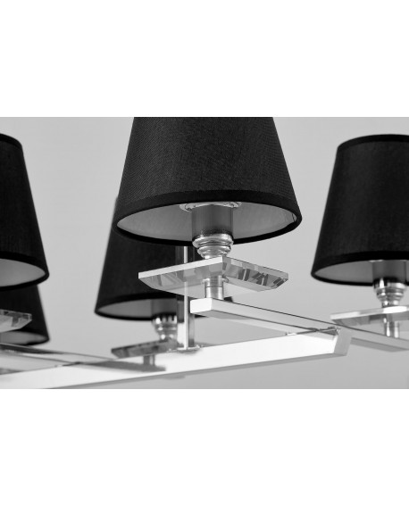 LAMPA WISZĄCA CZARNO-CHROMOWANA LIMERA W6 LUMINA DECO
