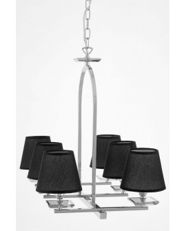 LAMPA WISZĄCA CZARNO-CHROMOWANA LIMERA W6 LUMINA DECO