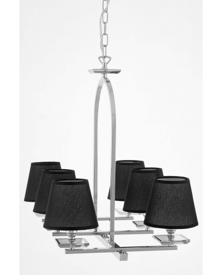 LAMPA WISZĄCA CZARNO-CHROMOWANA LIMERA W6 LUMINA DECO