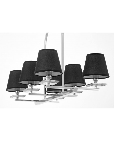 LAMPA WISZĄCA CZARNO-CHROMOWANA LIMERA W6 LUMINA DECO