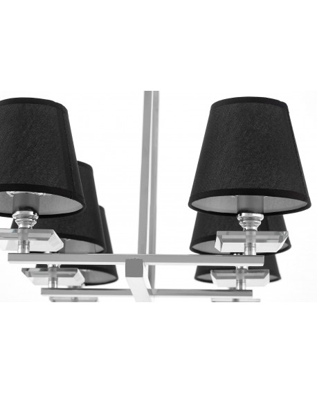 LAMPA WISZĄCA CZARNO-CHROMOWANA LIMERA W6 LUMINA DECO